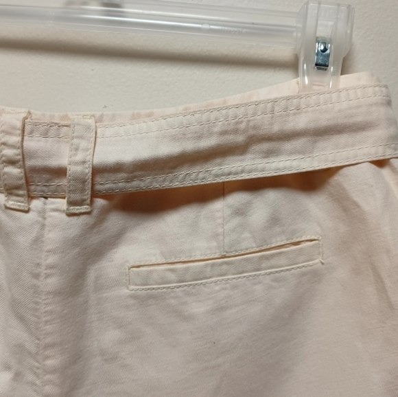 Jcrew Linen & Cotton Seaside Shorts with Belt | Cream Off-white Womans S… - Picture 7 of 15